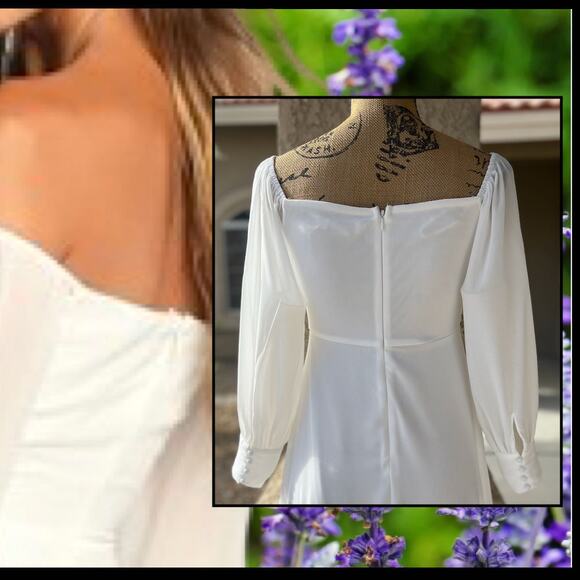 Lulus Feel the Romance White Off-the-Shoulder Maxi Dress Size S - Picture 5 of 14